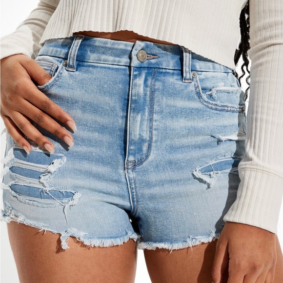AE Ne(x)t level curvy denim shorts - Picture 3 of 6